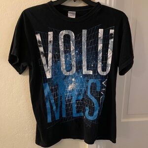 Volumes Black Band Tee with Blue Graphic